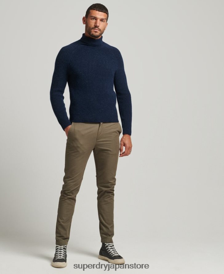 アルパカチャンキーロールネックセーター 男性 Superdry 衣類 海軍 2J62PZ1262