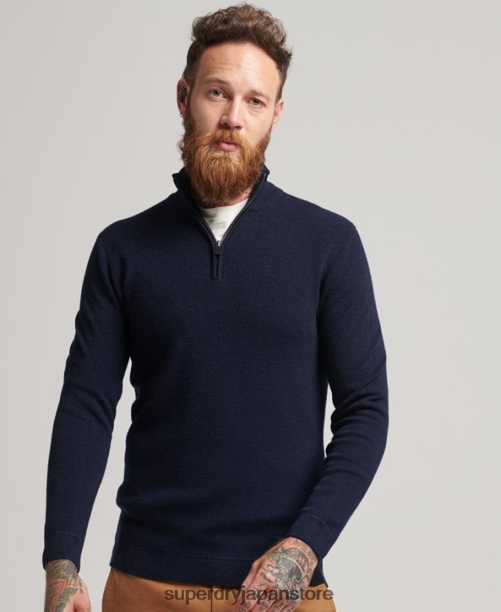 スタジオメリノヘンリージャンパー 男性 Superdry 衣類 海軍 2J62PZ1266