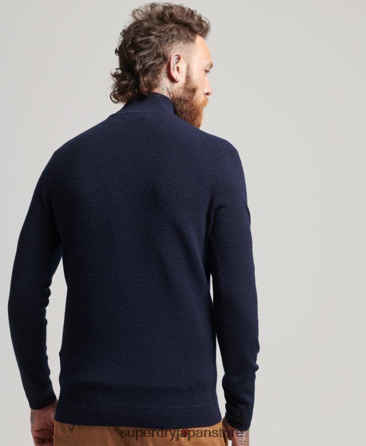 スタジオメリノヘンリージャンパー 男性 Superdry 衣類 海軍 2J62PZ1266