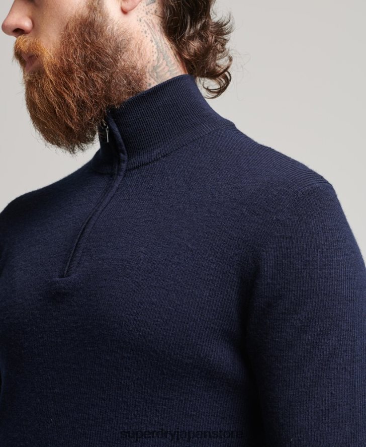 スタジオメリノヘンリージャンパー 男性 Superdry 衣類 海軍 2J62PZ1266
