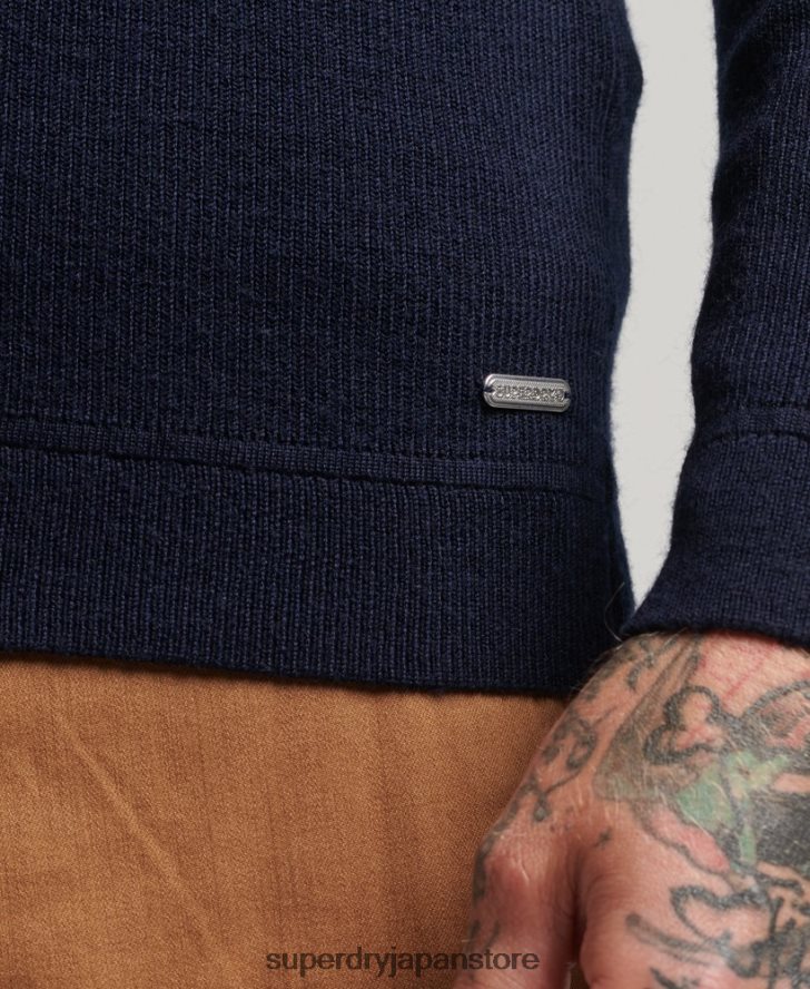スタジオメリノヘンリージャンパー 男性 Superdry 衣類 海軍 2J62PZ1266