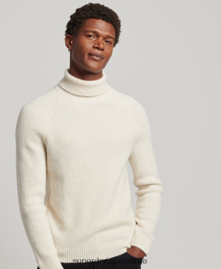 アルパカチャンキーロールネックセーター 男性 Superdry 衣類 白 2J62PZ1267