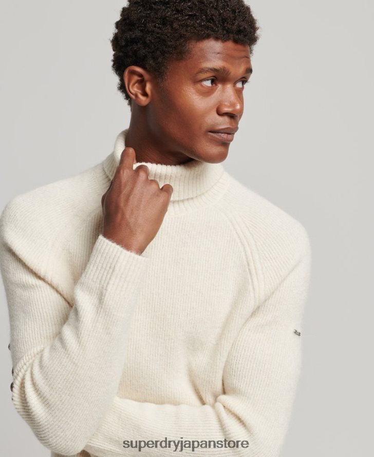 アルパカチャンキーロールネックセーター 男性 Superdry 衣類 白 2J62PZ1267