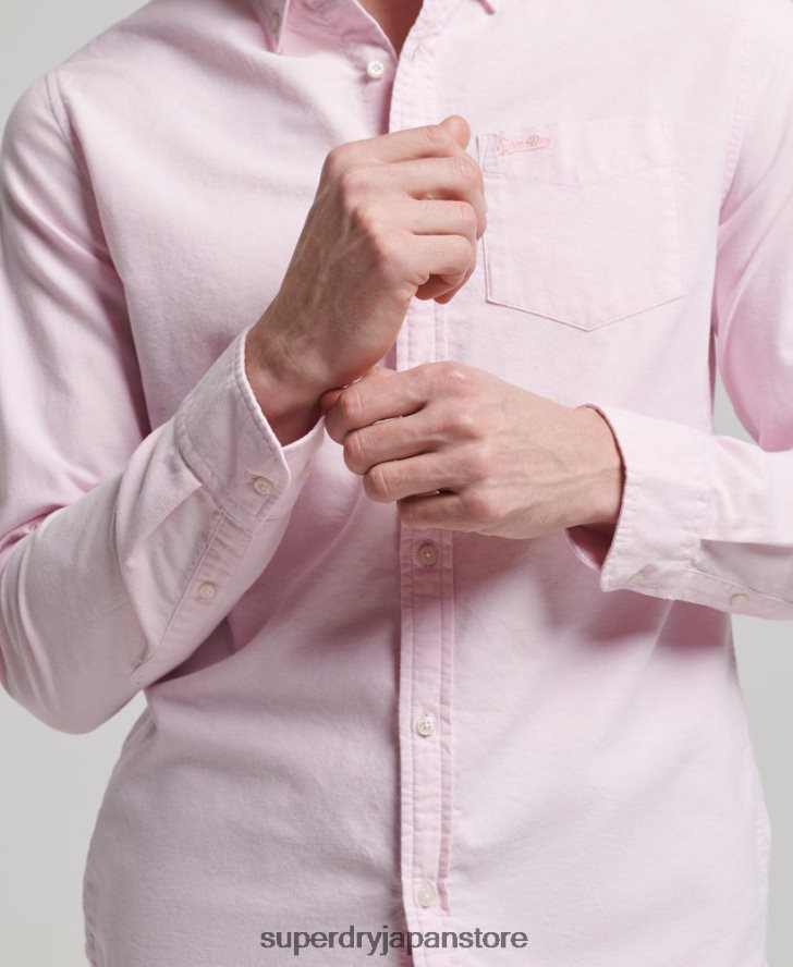 ウォッシュドオックスフォードシャツ 男性 Superdry 衣類 ピンク 2J62PZ126
