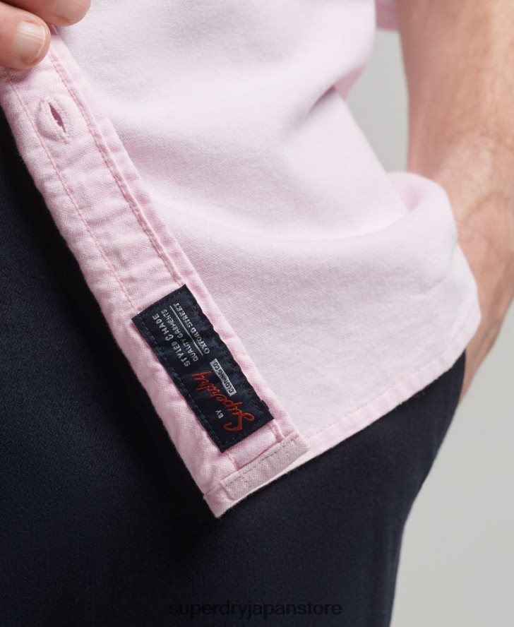 ウォッシュドオックスフォードシャツ 男性 Superdry 衣類 ピンク 2J62PZ126