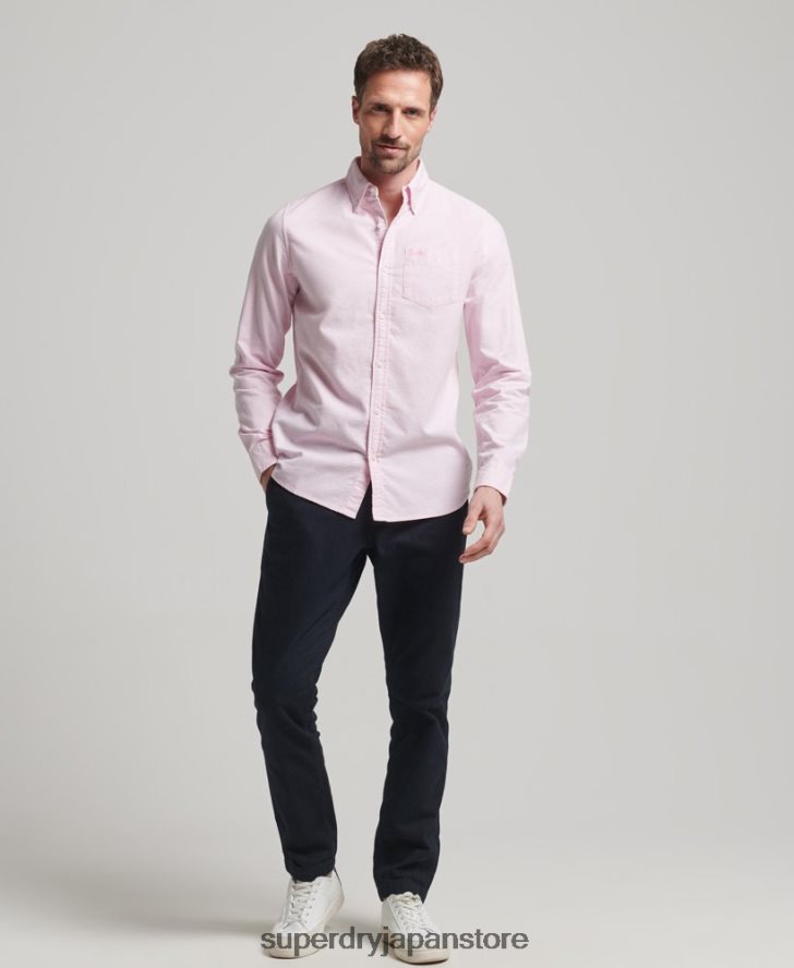 ウォッシュドオックスフォードシャツ 男性 Superdry 衣類 ピンク 2J62PZ126