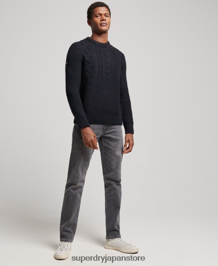 ジェイコブ クルージャンパー 男性 Superdry 衣類 海軍 2J62PZ1272