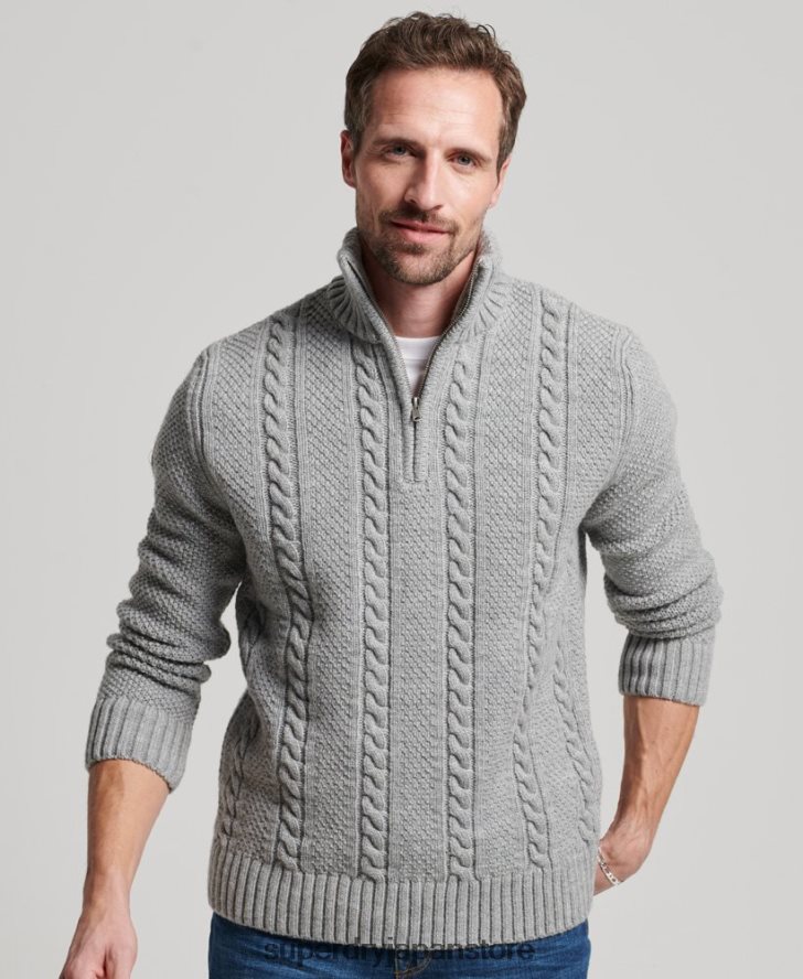 ヴィンテージ ジェイコブ ヘンリー ジャンパー 男性 Superdry 衣類 ライトグレー 2J62PZ1275