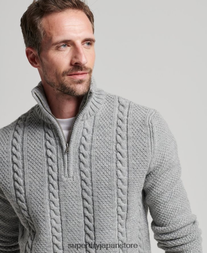 ヴィンテージ ジェイコブ ヘンリー ジャンパー 男性 Superdry 衣類 ライトグレー 2J62PZ1275