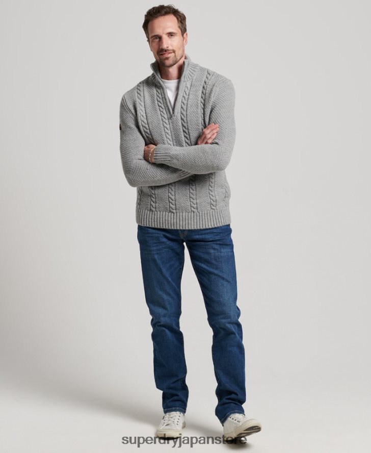 ヴィンテージ ジェイコブ ヘンリー ジャンパー 男性 Superdry 衣類 ライトグレー 2J62PZ1275