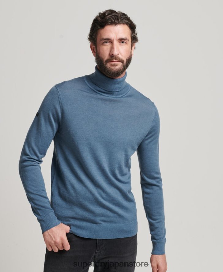 メリノロールネックセーター 男性 Superdry 衣類 青 2J62PZ1278