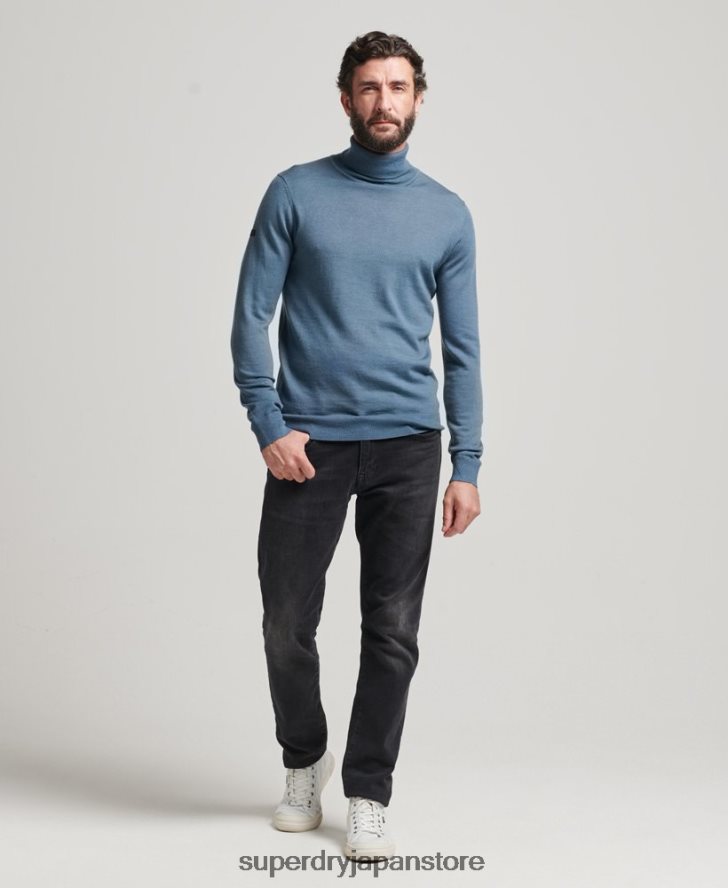 メリノロールネックセーター 男性 Superdry 衣類 青 2J62PZ1278