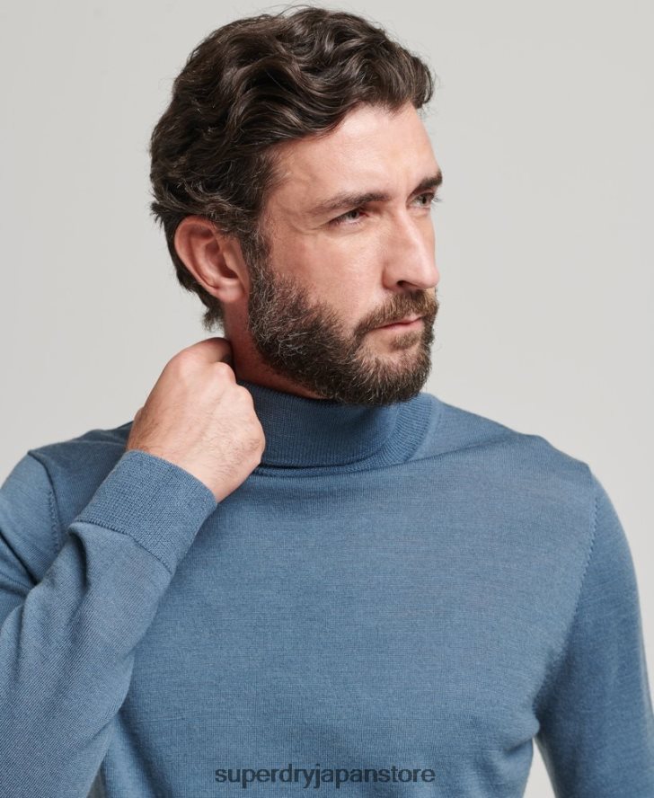 メリノロールネックセーター 男性 Superdry 衣類 青 2J62PZ1278