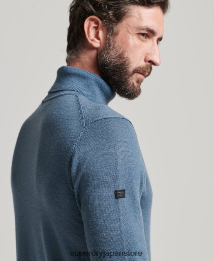 メリノロールネックセーター 男性 Superdry 衣類 青 2J62PZ1278