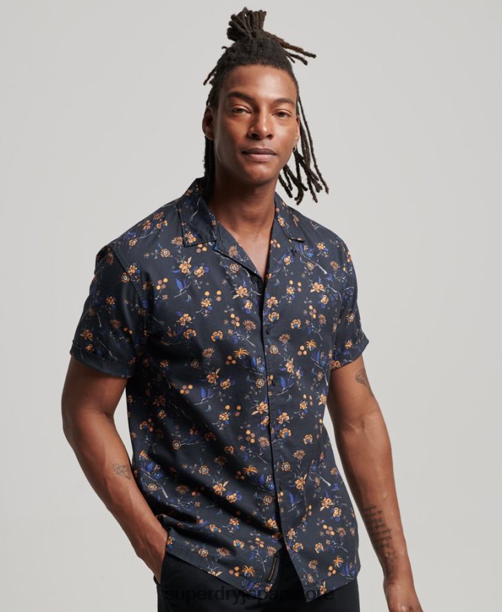 オープンカラーシャツ 男性 Superdry 衣類 黒 2J62PZ127