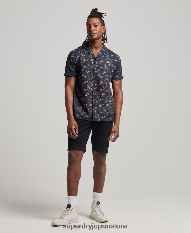 オープンカラーシャツ 男性 Superdry 衣類 黒 2J62PZ127