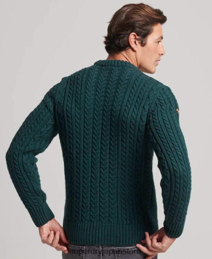 ジェイコブ クルージャンパー 男性 Superdry 衣類 緑 2J62PZ1280