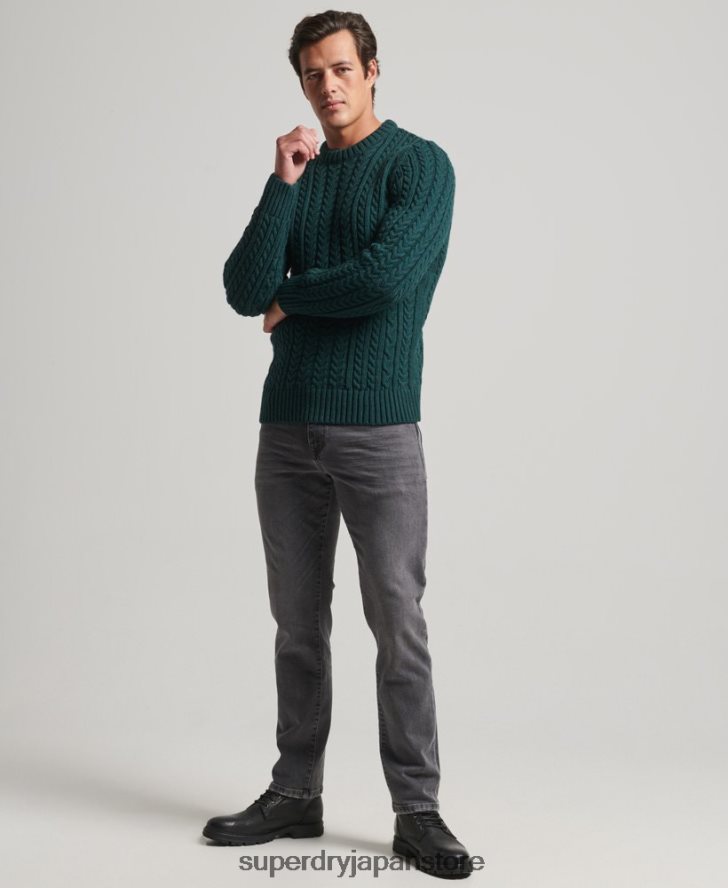 ジェイコブ クルージャンパー 男性 Superdry 衣類 緑 2J62PZ1280