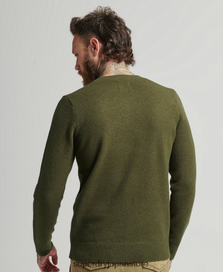 ラムウール クルージャンパー 男性 Superdry 衣類 緑 2J62PZ1282