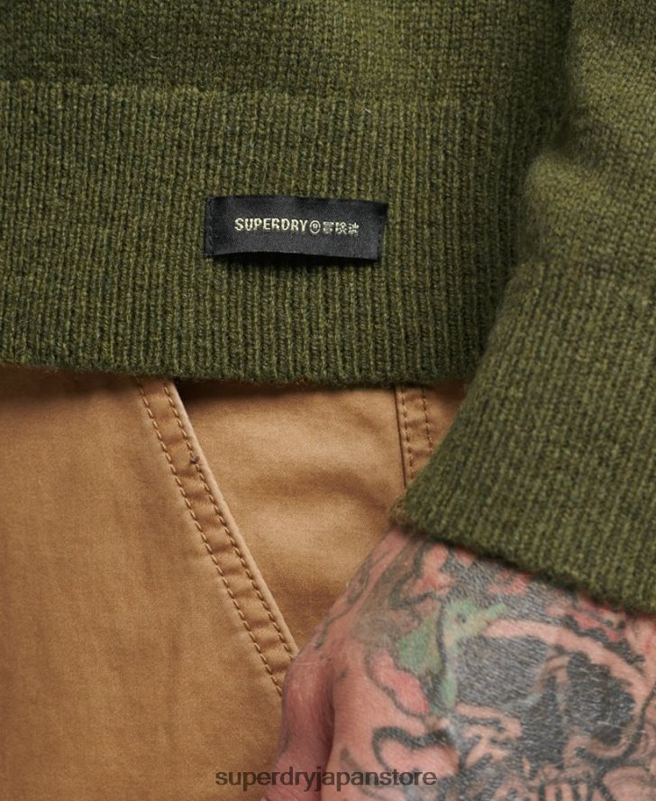 ラムウール クルージャンパー 男性 Superdry 衣類 緑 2J62PZ1282