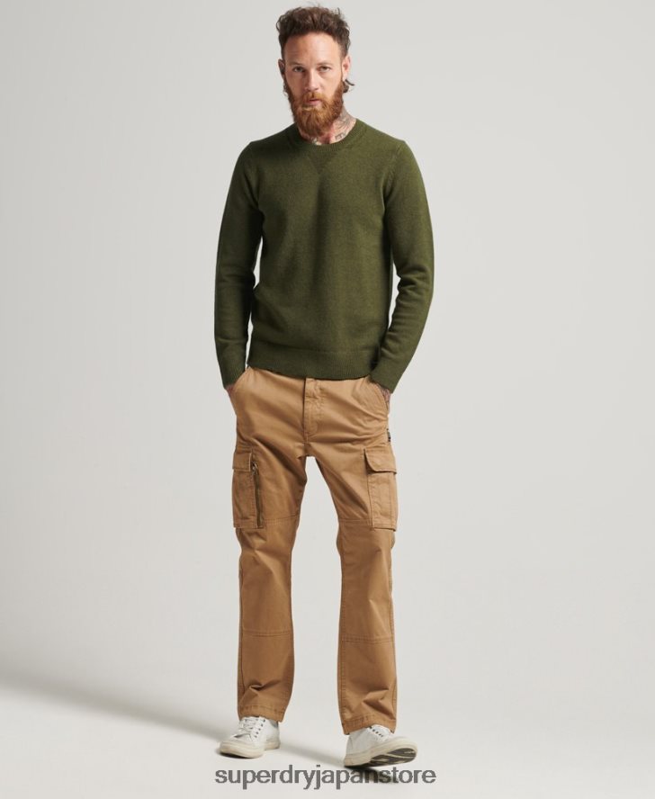 ラムウール クルージャンパー 男性 Superdry 衣類 緑 2J62PZ1282