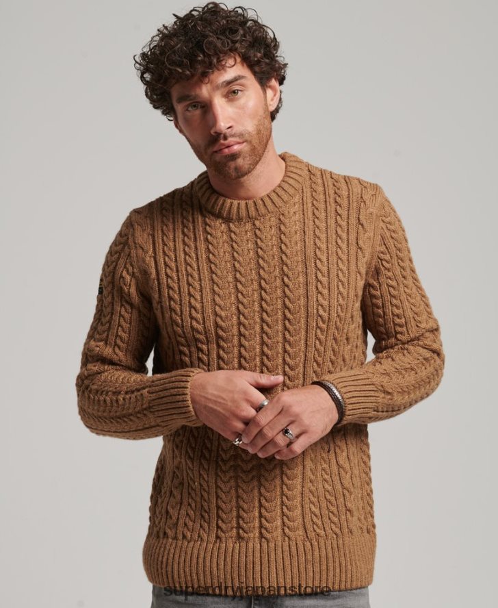 ジェイコブ クルージャンパー 男性 Superdry 衣類 茶色 2J62PZ1283