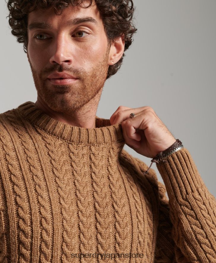 ジェイコブ クルージャンパー 男性 Superdry 衣類 茶色 2J62PZ1283