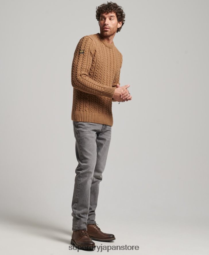 ジェイコブ クルージャンパー 男性 Superdry 衣類 茶色 2J62PZ1283