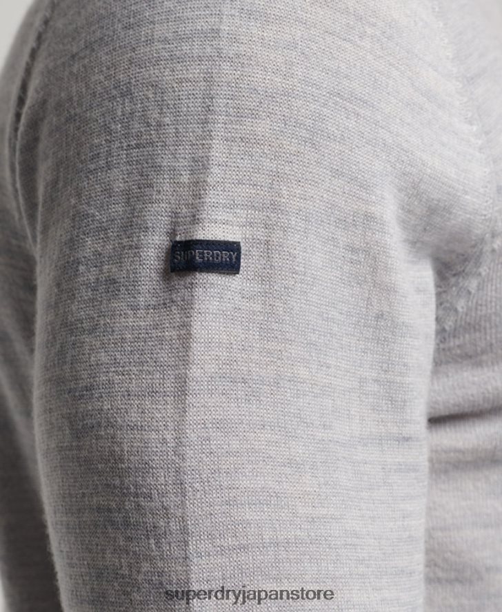 メリノクルーネックセーター 男性 Superdry 衣類 ライトグレー 2J62PZ1287