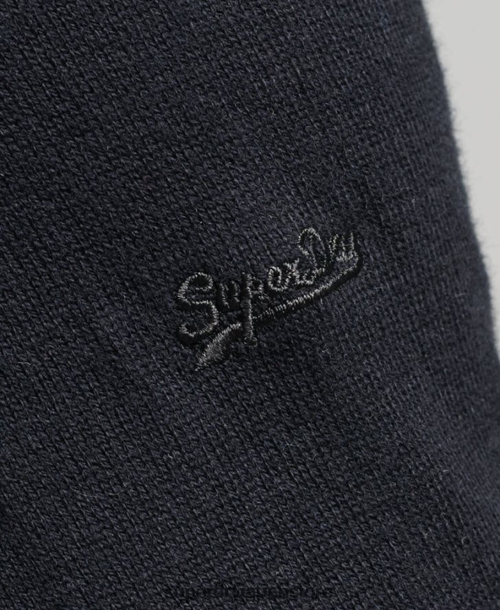 オーガニックコットン カシミア クルージャンパー 男性 Superdry 衣類 黒 2J62PZ1288