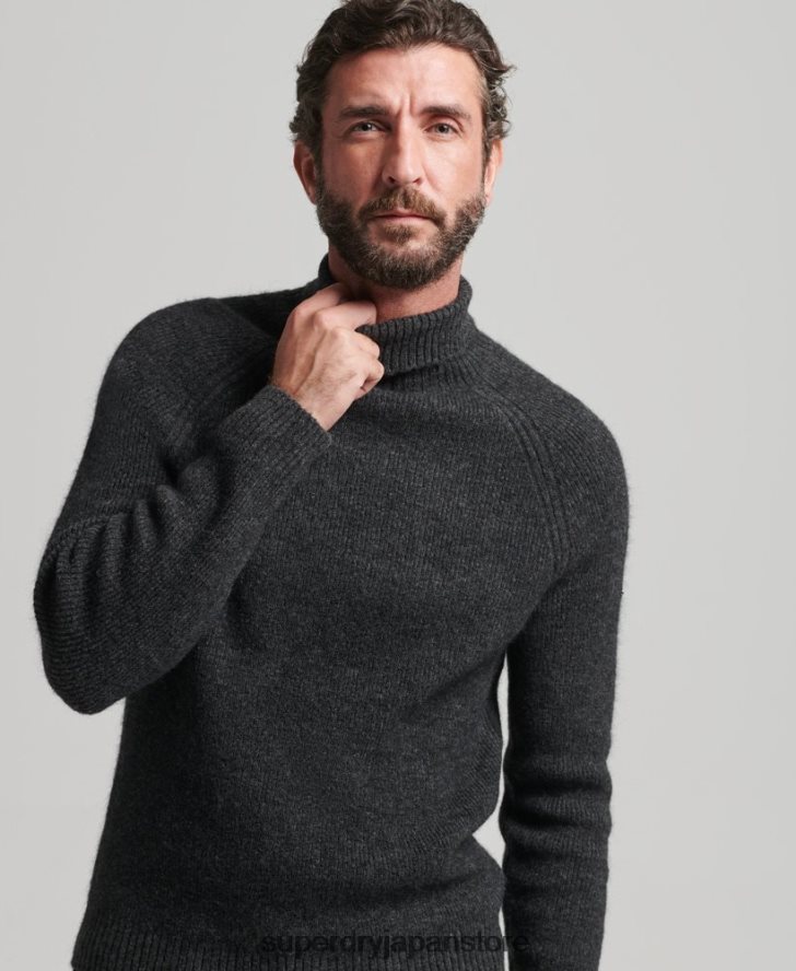 アルパカチャンキーロールネックセーター 男性 Superdry 衣類 濃い灰色 2J62PZ1289