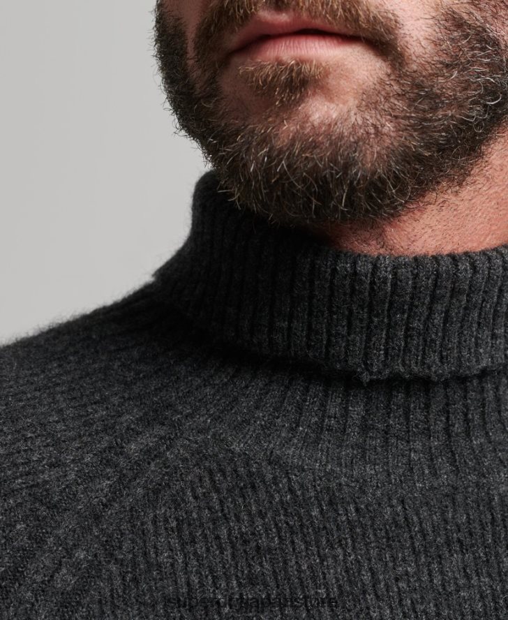 アルパカチャンキーロールネックセーター 男性 Superdry 衣類 濃い灰色 2J62PZ1289