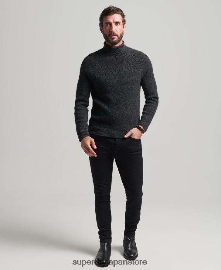 アルパカチャンキーロールネックセーター 男性 Superdry 衣類 濃い灰色 2J62PZ1289
