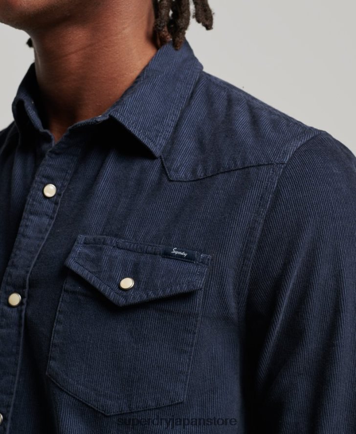 ヴィンテージコードウエスタンシャツ 男性 Superdry 衣類 海軍 2J62PZ128