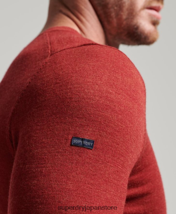 メリノクルーネックセーター 男性 Superdry 衣類 赤 2J62PZ1290