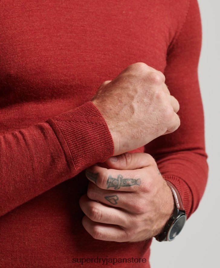メリノクルーネックセーター 男性 Superdry 衣類 赤 2J62PZ1290