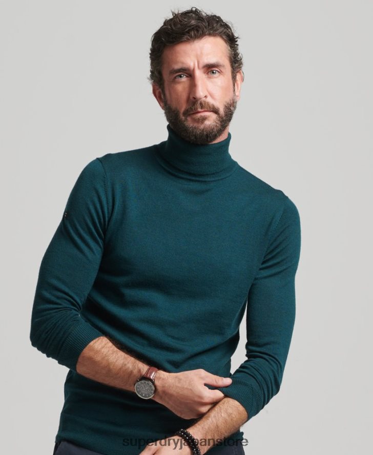メリノロールネックセーター 男性 Superdry 衣類 緑 2J62PZ1291