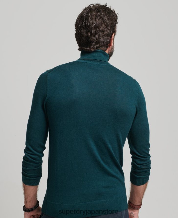 メリノロールネックセーター 男性 Superdry 衣類 緑 2J62PZ1291