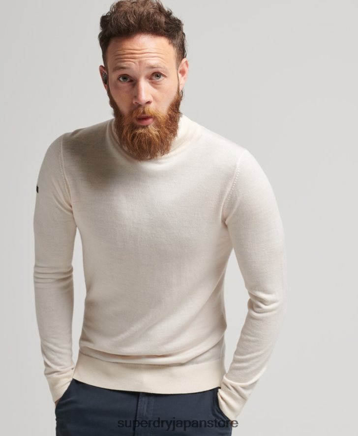 メリノロールネックセーター 男性 Superdry 衣類 クリーム 2J62PZ1292