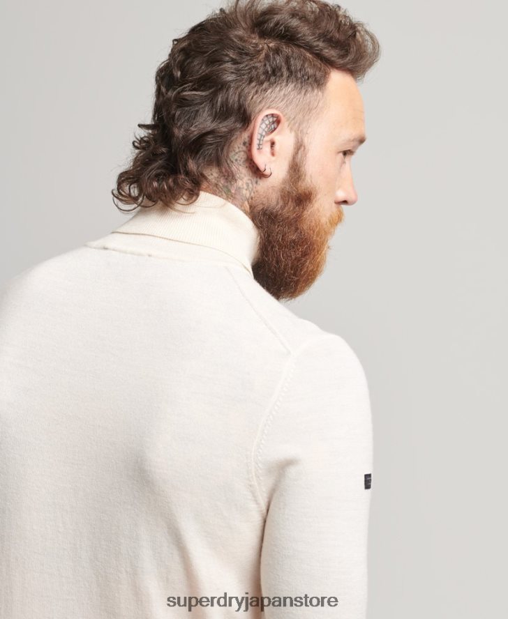 メリノロールネックセーター 男性 Superdry 衣類 クリーム 2J62PZ1292