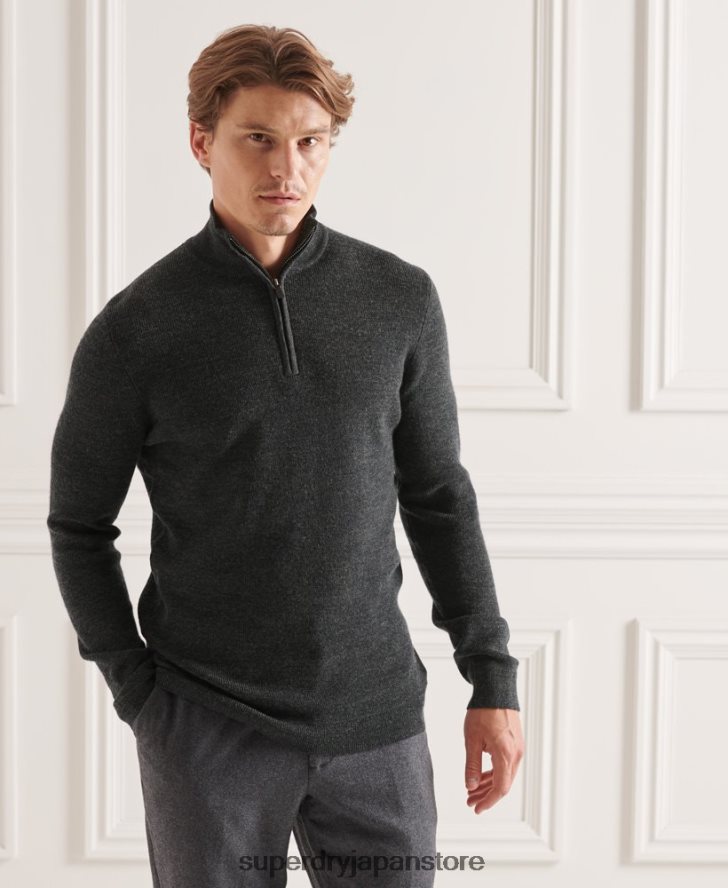 スタジオメリノヘンリージャンパー 男性 Superdry 衣類 濃い灰色 2J62PZ1293