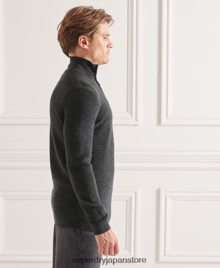 スタジオメリノヘンリージャンパー 男性 Superdry 衣類 濃い灰色 2J62PZ1293