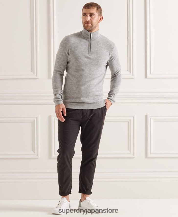 スタジオメリノヘンリージャンパー 男性 Superdry 衣類 グレー 2J62PZ1295