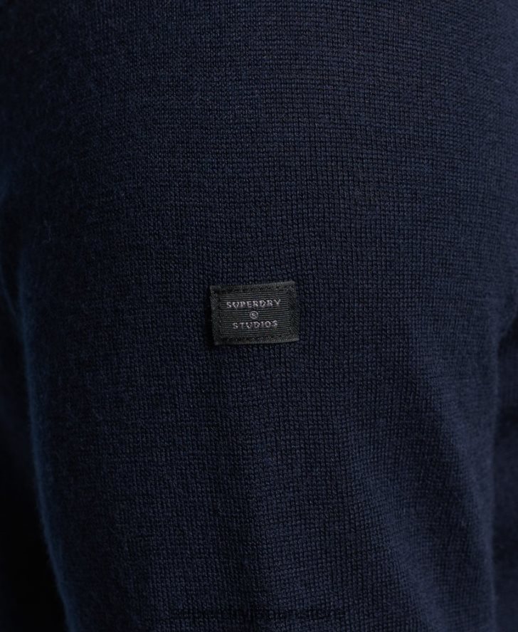 メリノロールネックセーター 男性 Superdry 衣類 海軍 2J62PZ1297