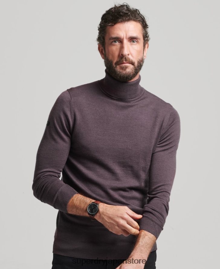 メリノロールネックセーター 男性 Superdry 衣類 紫 2J62PZ1298
