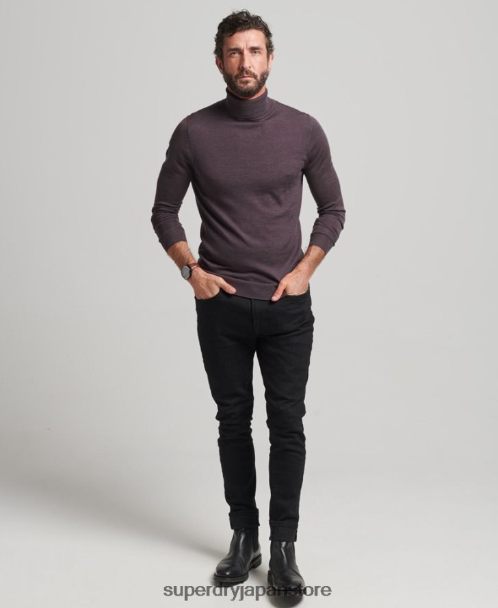 メリノロールネックセーター 男性 Superdry 衣類 紫 2J62PZ1298