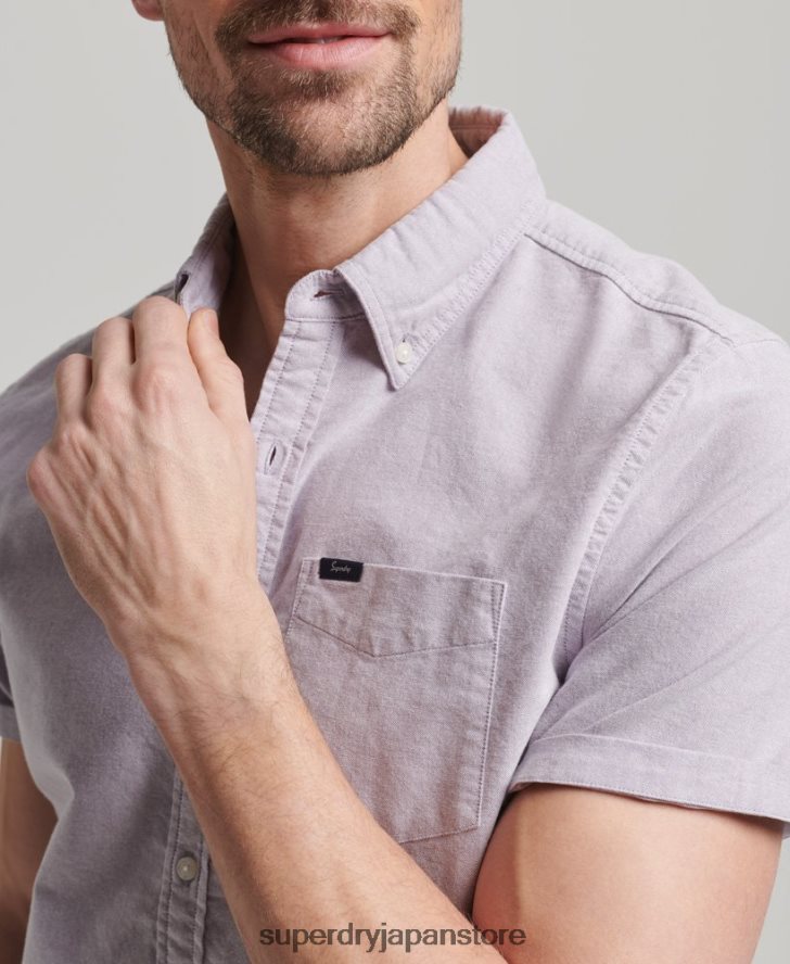 オックスフォード半袖シャツ 男性 Superdry 衣類 紫 2J62PZ129