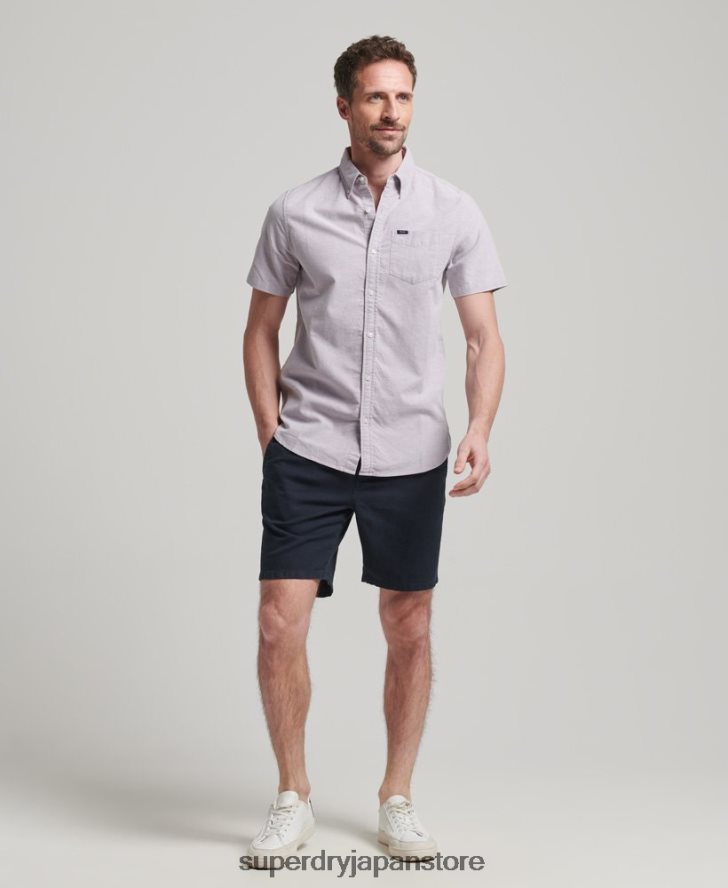 オックスフォード半袖シャツ 男性 Superdry 衣類 紫 2J62PZ129