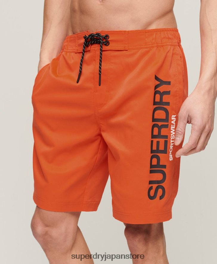 スポーツウェアリサイクルボードショーツ 男性 Superdry 衣類 オレンジ 2J62PZ13