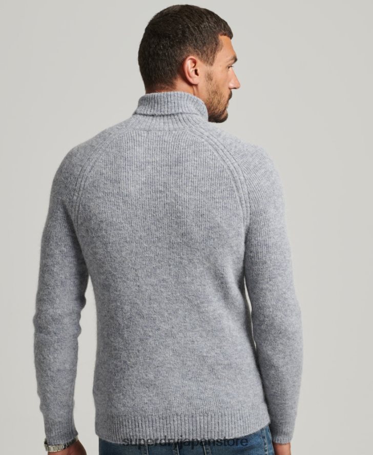 アルパカチャンキーロールネックセーター 男性 Superdry 衣類 グレー 2J62PZ1301